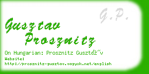 gusztav prosznitz business card